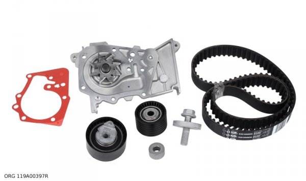Pompe à eau originale + kit de courroie de distribution Renault 1.4/1.6 16V K4J/K4M, 119A00397R, 130C17529R, 210100753R, 119A00397R