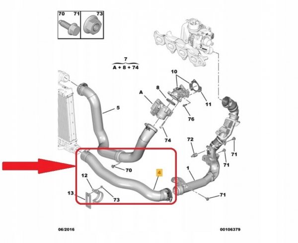 Tuyau d'air turbo d'origine Peugeot Expert IV Citroën Jumpy IV 2.0 BlueHDI, 9807540580