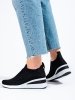 Tekstylne sneakersy na koturnie Shelovet czarne