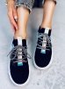 Buty sportowe na wysokiej podeszwie czarne NB387 BLACK