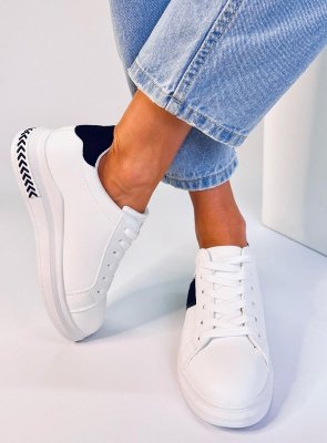 Trampki damskie białe LA129P WHITE/BLACK