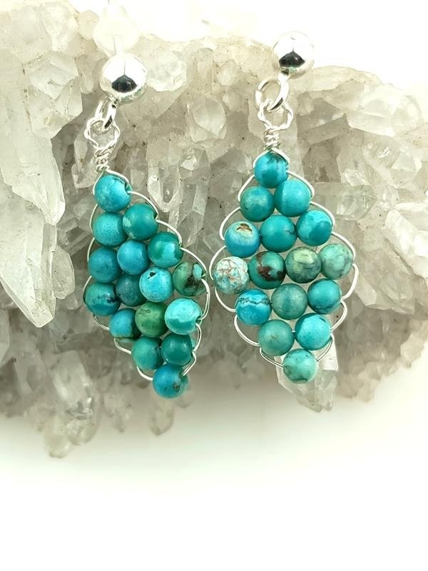 Kolczyki ze srebra z naturalnym turkusem dla numerologicznej 1, 7 i 9