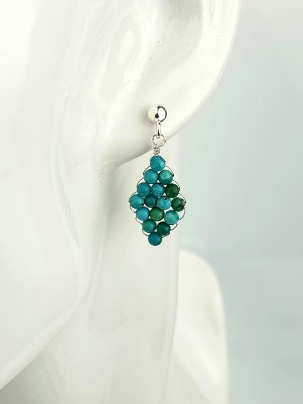 Prezent z okazji 11 rocznicy ślubu – kolczyki ze srebra Ag999 z naturalnym turkusem