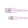 Kabel USB - USB typu C 1 m silikonowy różowy Kruger&Matz Basic