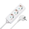 Przedłużacz biały Rebel  3 gniazda typu niemieckiego, kabel 3m (1,5mm)