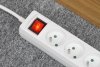 Przedłużacz sieciowy Rebel  3 gniazda + 2 gniazda USB, z wyłącznikiem - 3m
