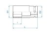 NASADKA DŁUGA UDAROWA CIENKOŚCIENNA 3/4 26mm x 90mm, 6-kąt King Tony