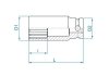NASADKA DŁUGA UDAROWA CIENKOŚCIENNA 1/2 24mm x 80mm, 12-kąt King Tony