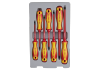 ZESTAW WKRĘTAKÓW IZOLOWANYCH 7cz. POZIDRIV PZ No.1x100, No.2x100, No.3x150, PŁASKIE 4x100, 5,5x125, 6,5x150, 8 King Tony