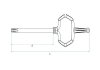KLUCZ TRZPIENIOWY L TORX T20 x 45mm King Tony
