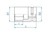NASADKA KRÓTKA UDAROWA CIENKOŚCIENNA 1 33mm x 80mm, 6-kąt King Tony