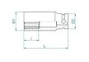 NASADKA DŁUGA UDAROWA 1/2 16mm x 80mm, 12-kąt King Tony