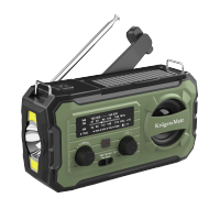 Radio solarne, przenośne radio awaryjne SOS, powerbank 10000mAh, latarka, dynamo, Kruger&Matz 