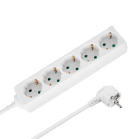 Przedłużacz 5 gniazd 5m typu niemieckiego bez przełącznika (3x1,5mm) Rebel biały 