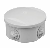 Puszka hermetyczna S-BOX 80x40, 4 dławiki, okrągła, szara, IP44, S-BOX 026O, Pawbol 