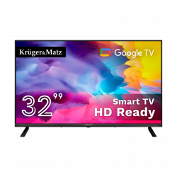 Telewizor Kruger&Matz 32 HD Google TV 5.0,  DVB-T2/S2/T/C   H.265 HEVC