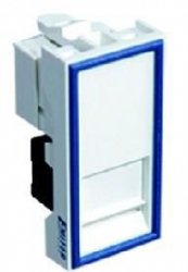 Gniazdo UTP RJ45 kat.5e z adapterem 1-modułowe, białe, niskie