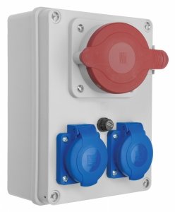 Rozdzielnica R-BOX 190: 1x32A/4P, 2x250V, 400V, IP44, 1x termik, B.1205, Pawbol