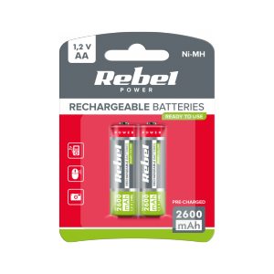 Akumulatorki REBEL HR6 2600 mAh Ni-MH 2szt/bl