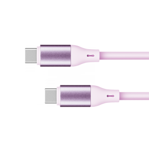 Kabel USB typu C - USB typu C 100 W 1 m silikonowy różowy Kruger&Matz Basic