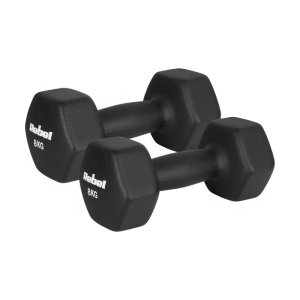 Hantelki żeliwne neoprenowe HEX 2x8kg, REBEL ACTIVE