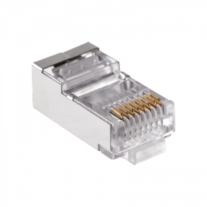 Wtyk telefon.  RJ45  8P 8C(drut)przelotowy CAT.5E ekranowany