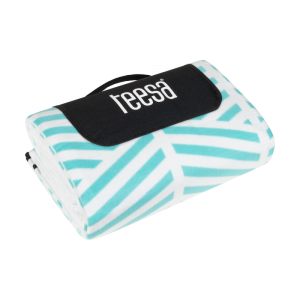 Koc mata piknikowa z izolacją i długim paskiem 200x300 cm TEESA - niebieski kłos