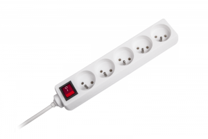 Przedłużacz sieciowy Rebel 5 gniazd z przełacznikiem, 3m (1,5mm)