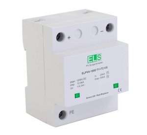 Ogranicznik przepięć, odgromnik DC VG typ 1+2 (B+C) 4P 20/50kA 12,5kA 1000V ELPV4-1000T1+T2 VGRS ELS