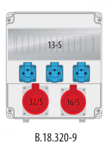Rozdzielnica budowlana erbetka R-BOX LUX 320 13S: 1x32A/5P, 1x16A/5P, 3x250V, 400V, IP44 B.18.320-9 Pawbol