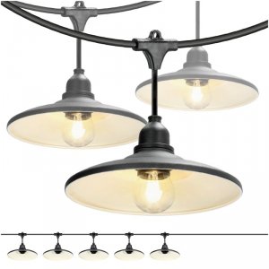 ZESTAW CRETE Girlanda ogrodowa 5m + kabel 10m + 5x klosz M2