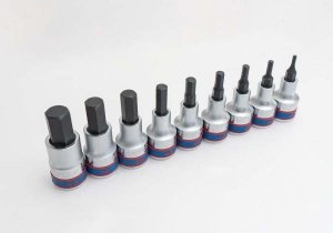 ZESTAW NASADEK Z KOŃCÓWKĄ HEX 1/2 9 cz. KRÓTKIE 3 - 14mm KASETA King Tony