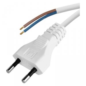 Przewód przyłączeniowy PVC 2×0,75mm, 5m biały