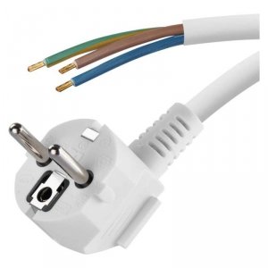 Przewód przyłączeniowy PVC 3×1,0mm, 2m biały