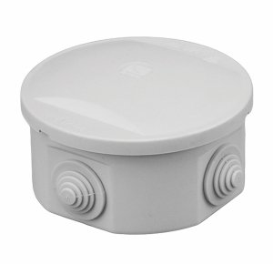 Puszka hermetyczna S-BOX 80x40, 4 dławiki, okrągła, szara, IP44, S-BOX 026O, Pawbol 