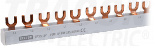 Listwa połączeniowa - widełkowa, max. 63A, 230/400VAC, 3P, 56modul, 1m (TFSS-3V)