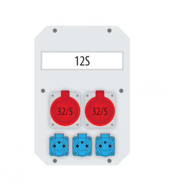 Rozdzielnica szafka rozdzielcza hermetyczna 12S, 2x32A/5P, 3x250V, IP65 B.18.1602-5 Pawbol