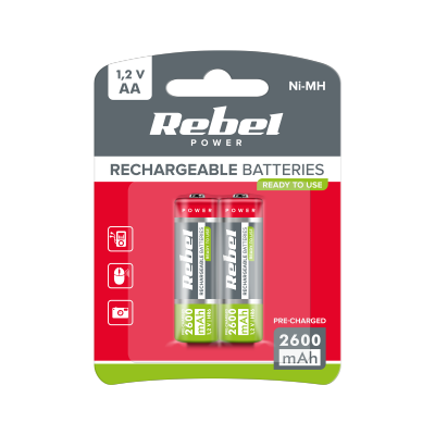 Akumulatorki REBEL HR6 2600 mAh Ni-MH 2szt/bl