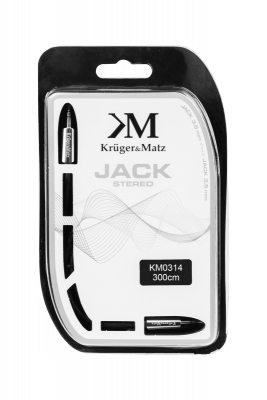 Kabel wtyk prosty - wtyk prosty jack 3.5  stereo 3.0m Kruger&amp;Matz