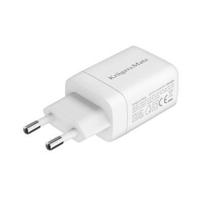 Ładowarka sieciowa Kruger&amp;Matz 45 W GaN z funkcją Power Delivery i Quick Charge