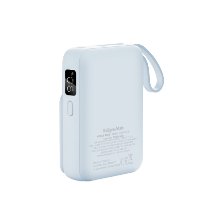 POWERBANK indukcyjny Kruger&amp;Matz 10000 mAh Mag Safe z kablem niebieski