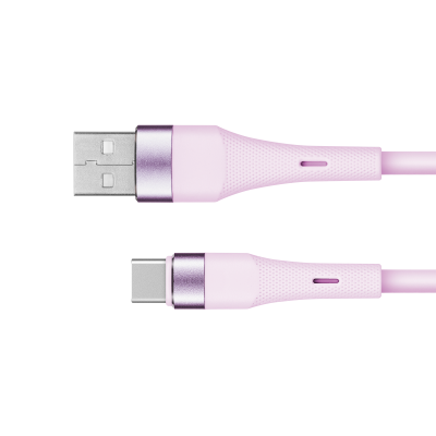 Kabel USB - USB typu C 1 m silikonowy różowy Kruger&amp;Matz Basic