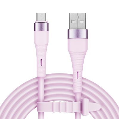 Kabel USB - microUSB 1 m silikonowy różowy Kruger&amp;Matz Basic