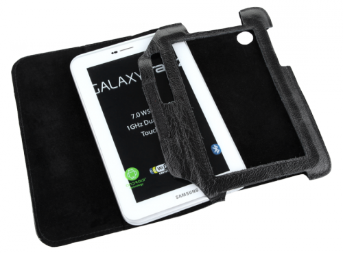 Etui czarne dedykowane do Samsung Galaxy Tab P3100 (skóra naturalna)
