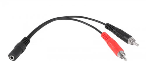 Kabel gniazdo jack 3.5-2xRCA 20cm