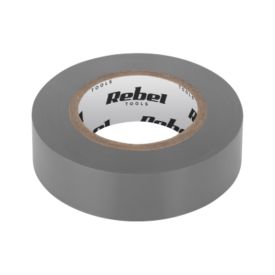 Taśma izolacyjna klejąca REBEL (0,13 mm x 19 mm x 10 yd) szara