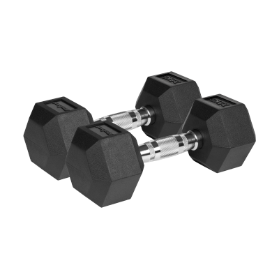 Hantle żeliwne gumowane HEX 2x7.5 kg REBEL ACTIVE