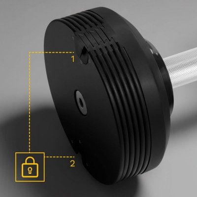 Hantel żeliwny regulowany automat 24 kg, skok co 1kg, REBEL ACTIVE