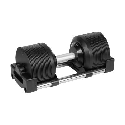 Hantel żeliwny regulowany automat 36 kg, skok co 1kg, REBEL ACTIVE