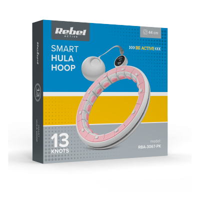 Smart Hula Hop odchudzające koło z licznikiem, wypustkami i obciążeniem 50cm, różowe, REBEL ACTIVE